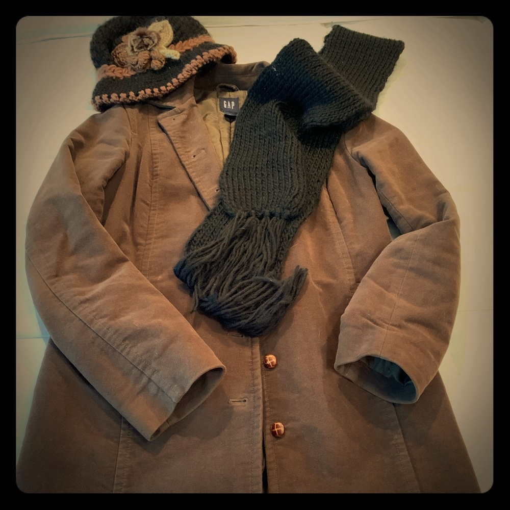 Chocolate brown long Gap coat
